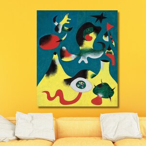 Joan Miro Arts,1925 by Joan Miro Dancer Exhibition Poster,Joan Miro Print,Surrealism Art,Dancer 1925 CANVAS Wall Art Print,Ready To Hang Art