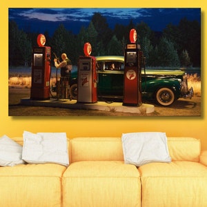 Gas Station by Edward Hopper Canvas Wall Art, Edward Hopper Arts, Wall Art Decors, Edward Hopper Paintings, Reproduction Wall Art Home Decor