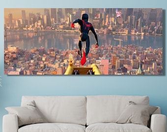 Miles Morales Spider-Man PRINT,Into the Spider-Verse Poster,Spiderman Into the Spider-verse Painting,Minimalist Movie Poster,Ready To Hang