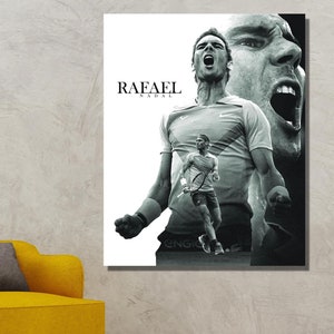 Rafael Nadal Poster,Rafael Nadal Canvas Wall Art,Nadal Print,Nadal Wall Art,Nadal Print,Sports Wall Art,Tennis Fan Gift,Ready to Hang Canvas