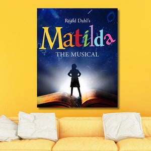 Matilda Musical Poster High School Musical Wohnkultur Druck Kinderzimmer sofort, Matilda Musical Print, fertig zum Aufhängen auf Leinwand, Matilda Musikkunst