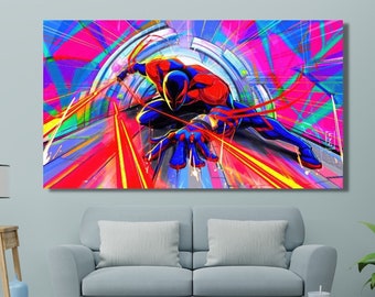 Spider-Man Across The Spider-Verse Wall Art Canvas / Spider-Man Across The Spider-Verse Poster, Miguel O'Hara Wall Hanging, Kids Room Decor