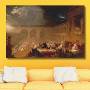 John Martin Paintings,John Martin Artworks Poster,John Martin Wall Art,Famous Painting Arts,Office Home Wall Art Decors,Ready To Hang Canvas