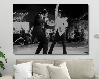 Dance Twist Contest Wall Art -Pulp Fiction Canvas -john travolta-uma thurman-Motivational Hype Hustle Entrepreneur Gift,Ready To Hang Canvas