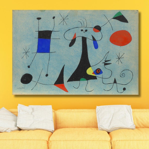 Joan Miro Print,Joan Miro Wall Art Canvas,Joan Miro Painting,Joan Miro Poster Print,Surreal Wall Art,Abstract Wall Art, Ready to Hang Canvas