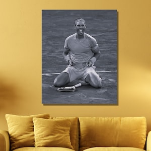Rafael Nadal Canvas Wall Art,Rafael Nadal Poster,Nadal Print,Nadal Wall Art,Nadal Print,Sports Wall Art,Tennis Fan Gift,Ready to Hang Canvas