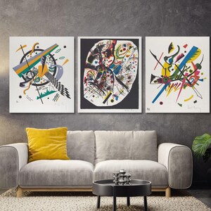 Set of 3 Wassily Kandinsky Canvas Abstract Canvas Colorful Art Print Kandinsky Wall Art Large Home Decor Abstract Art Living Room Home Decor