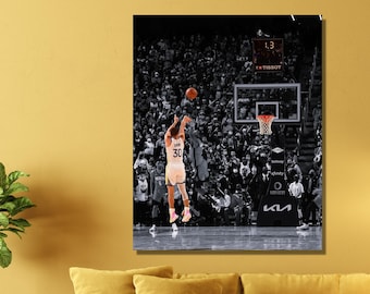 Legend Last Shot Steph Curry Poster Canvas Wall Art Golden State Warriors Champion: Wall Art ,Extra Large Wall Art ,Ready To Hang Canvas Art