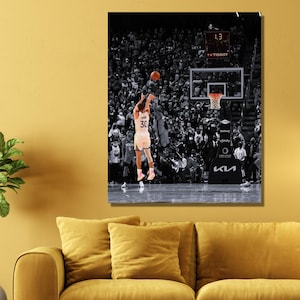 Póster de Steph Curry con el último disparo de la leyenda, lienzo para pared, Golden State Warriors, campeón de la NBA: arte de pared, arte de pared extragrande, lienzo listo para colgar
