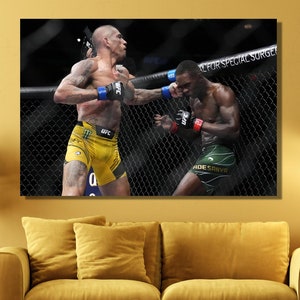 Arte de pared en lienzo de Israel Adesanya vs Alex Pereira, póster impreso de Israel Adesanya, lienzo listo para colgar, póster de UFC, arte de pared de Israel Adesanya