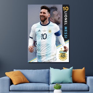 Lionel Messi Poster,Argentina Poster,Lionel Messi Wall Art,Lionel Messi Canvas Wall Art,Living Room Decor, Man Cave Wall Art,Ready to Hang