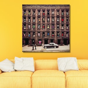 Ormond Gigli Girls in the Window CANVAS, Ormond Gigli Canvas Wall Art, Nueva York, Modelos en ventanas 1960, impresiones fotográficas, listas para colgar