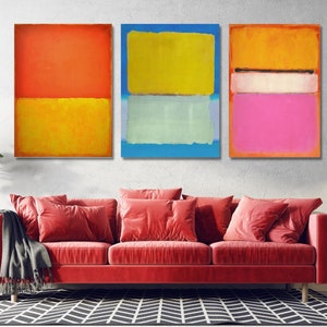 Set of 3 Mark Rothko Canvas Print Colorful Wall Art Modern Wall Art Mark Rothko Painting Rothko Poster Rothko Wall Art,Ready to Hang