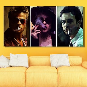 Fight Club Poster Movie Canvas , Fight Club Poster, Tyler Durden Poster, Fight Club Home Decor, Fight Club Printing, Fight Club Movie Poster