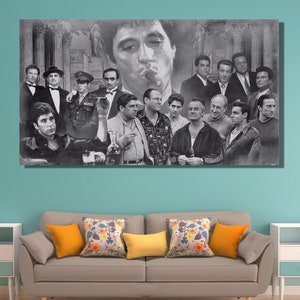 Famous Gangsters Canvas Wall Art,Gangsters Poster,Canvas Wall Art,Godfellas Poster,Large Canvas Wall Art,Luxury Wall Art,Ready To Hang