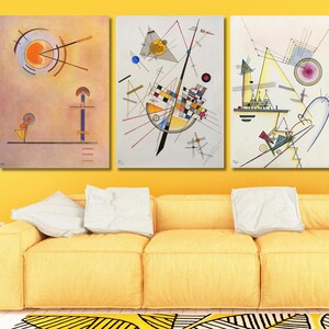 Set of 3 Wassily Kandinsky Print, Abstract Canvas Colorful Art Print Kandinsky Wall Art Large Home Decor Abstract Art Living Room Home Decor