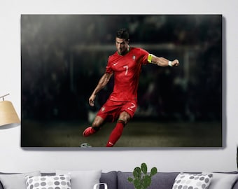 Cristiano Ronaldo Portugal Print, Quote Wall Art,Cristiano Ronaldo Wall Art, Cristiano Ronaldo Prints, Cristiano Ronaldo Poster,CR7 Canvas
