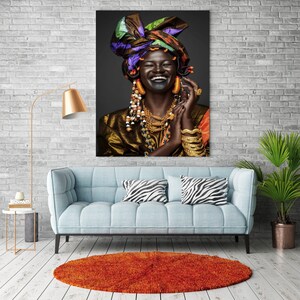 African Canvas Black Woman Wall Art,Abstract African Girl Canvas Paintings Wall Art Pictures,Black Canvas,Wall Decor, African Art,Home Decor