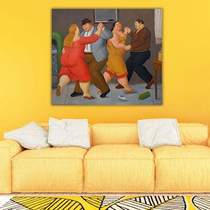 The Dancers 2 by Fernando Botero Ready To Hang Canvas Painting Art, Canvas Print, Wall Art For Home Decor, New Reproduction Print, Wall Art