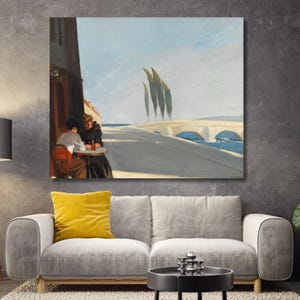 Edward Hopper Catmota Le Bistro Ready to Hang Canvas Art, Edward Hopper Canvas,Edward Hopper Wall Art ,Exhibition print,Edward Hopper Poster