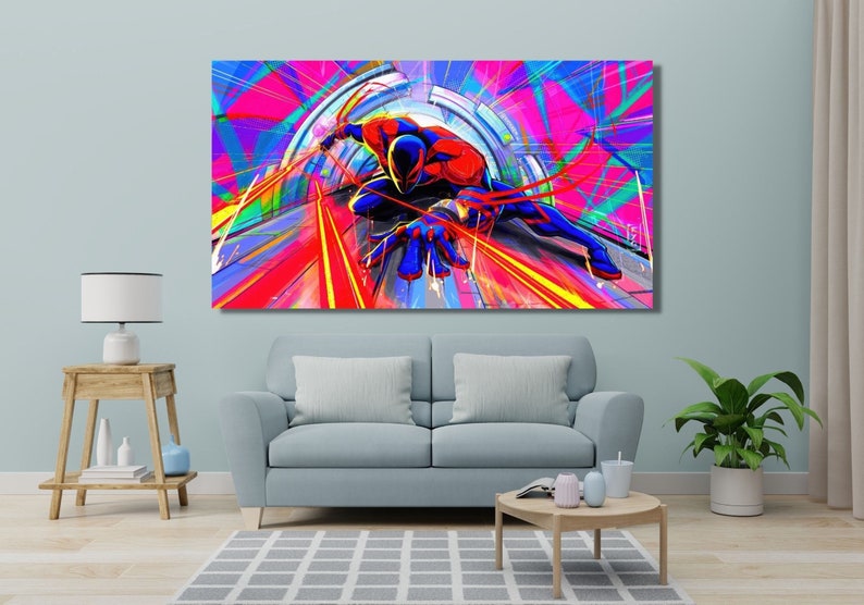 Spider-Man Across The Spider-Verse Wall Art Canvas / Spider-Man Across The Spider-Verse Poster, Miguel O'Hara Wall Hanging, Kids Room Decor image 1