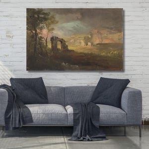 Campagna Fantasy by Frederic Edwin Church Ready To Hang Canvas,Frederic Edwin Church Printed Canvas,Artwork Vintage Art,Church Painting Art