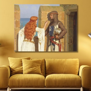 The Shadow by Edmund Blair Leighton Ready To Hang Canvas, Fine Art Print ,Home Decor Print, Housewarming Gift, Edmund Blair Leighton Poster