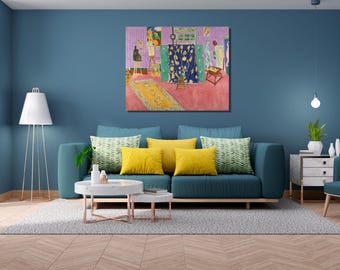 Henri Matisse Print Mid Century Modern Canvas Wall Art Print,Abstract artwork,Matisse wall art,Pink Studio Matisse wall art,Modern Wall Art