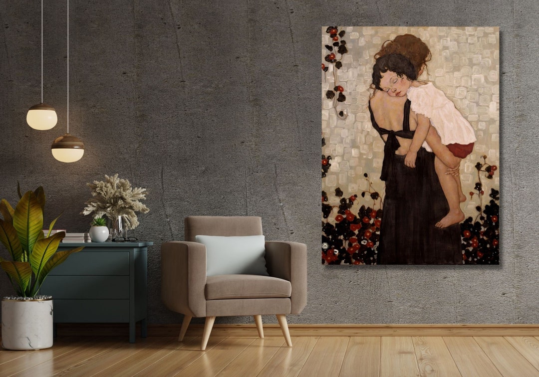 Gustav Klimt 'Mother And Child' Fine Art Print - Photo Paper Reprint