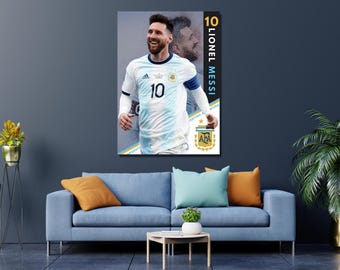 Lionel Messi Poster,Argentina Poster,Lionel Messi Wall Art,Lionel Messi Canvas Wall Art,Living Room Decor, Man Cave Wall Art,Ready to Hang
