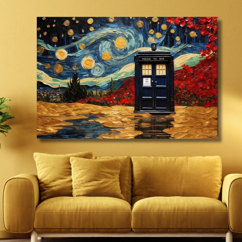 Doctor Who Tardis Box by Vincent Van Gogh Canvas Doctor Who Gifts ...