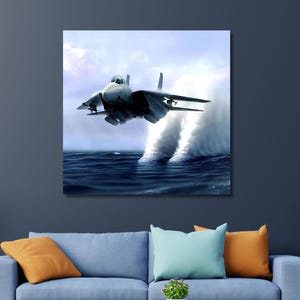 Tomcat Fighter Jet Ready To Hang Canvas Print, F14 Jet Canvas Wall Art Design, Print Decor For Home & Office Decoration, Poster Or Canvas