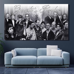 Gangsters Paradise Canvas Wall Art,Gangsters Poster,Canvas Wall Art,Godfellas Poster,Large Canvas Wall Art,Luxury Wall Art,Ready To Hang