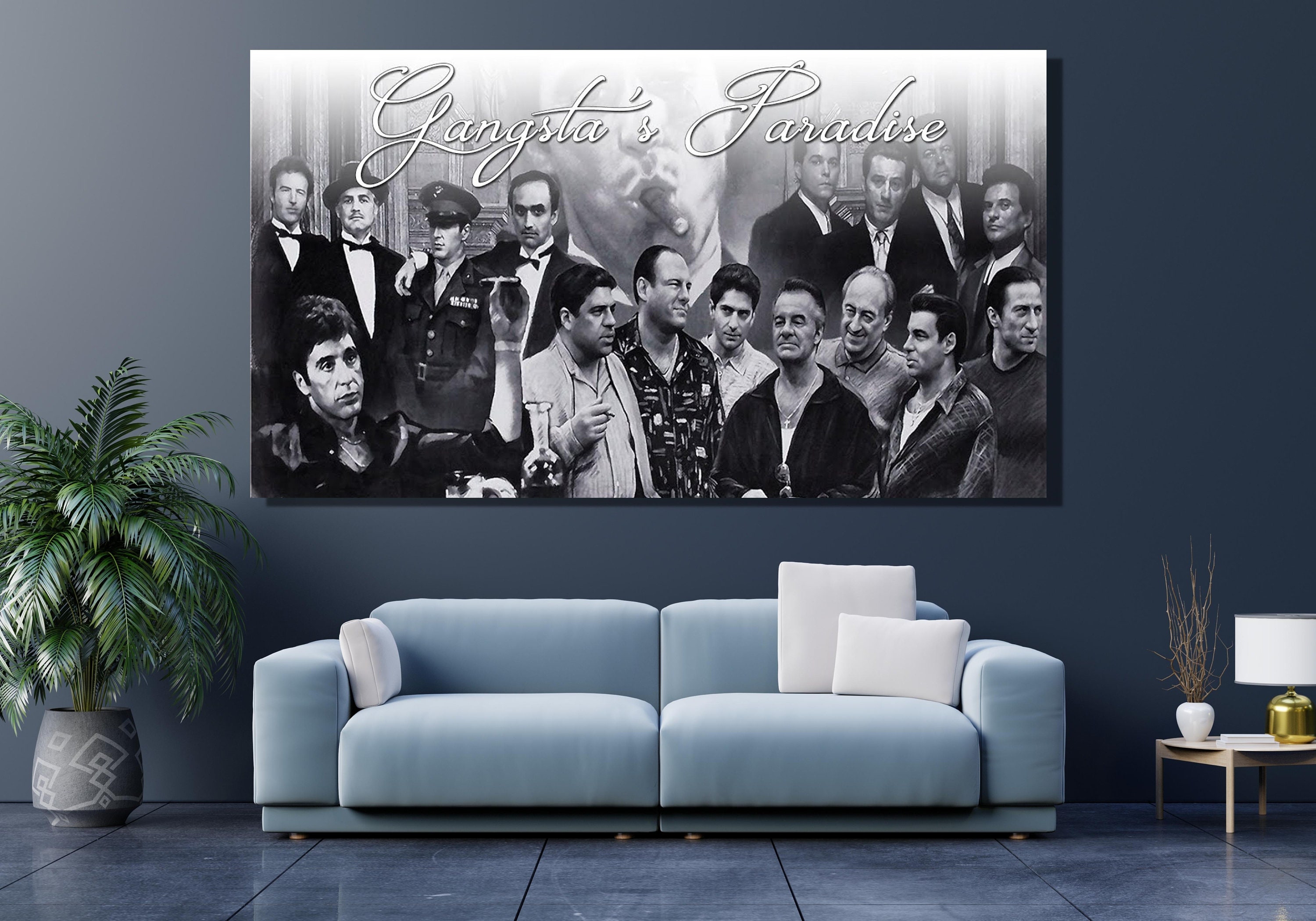 Gangsters Paradise Canvas Wall Art,Gangsters Poster,Canvas Wall Art,Godfellas Poster,Large Canvas Wall Art,Luxury Wall Art,Ready To Hang