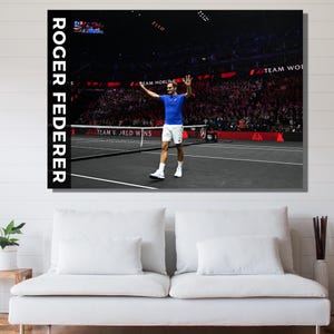 Roger Federer Poster Canvas, Motivational Wall Art,Roger Federer Wall Art,Sport Wall Art,Man Cave Decoration,Tennis Wall Art,Tennis Fan Gift