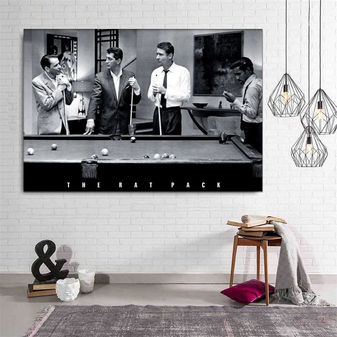 The Rat Pack Poster, Frank Sinatra Dean Martin, Sammy Davis Jr., and Peter Lawford Playing Pool