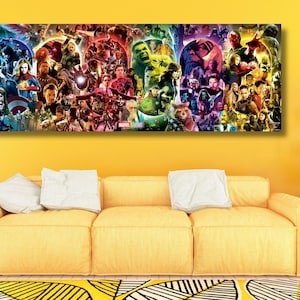 All Avengers Superheroes Wall Art, Avengers Poster,Marvel Poster,Spiderman Poster,Vintage Poster,Comic Poster,Avengers Vintage Canvas Poster