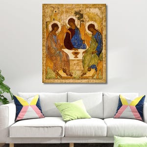 Andrei Rublev The Trinity Ready to Hang Canvas, The Trinity Poster,Andrei Rublev Art Gallery, The Trinity by Andrei Rublev Poster,Andrei Art