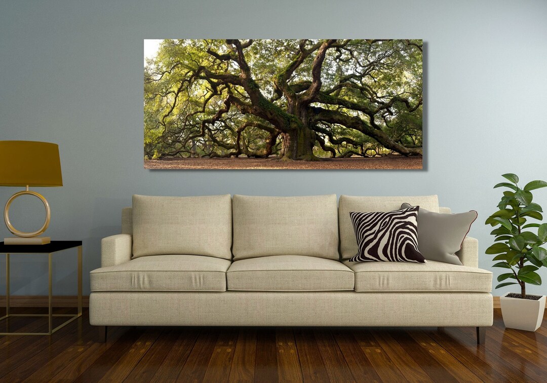 Angel Oak Tree Wall Art, Beautiful Angel Oak Print Art Canvas,landscape ...