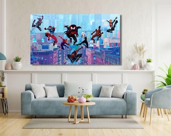 Miles Morales Spider-Man POSTER,Into the Spider-Verse Poster,Spiderman Into the Spider-verse Painting,Minimalist Movie Poster,Ready To Hang