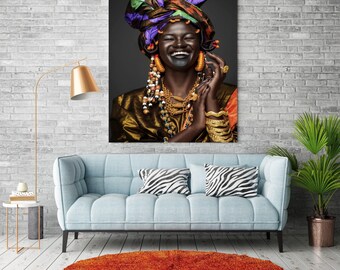 African Canvas Black Woman Wall Art,Abstract African Girl Canvas Paintings Wall Art Pictures,Black Canvas,Wall Decor, African Art,Home Decor