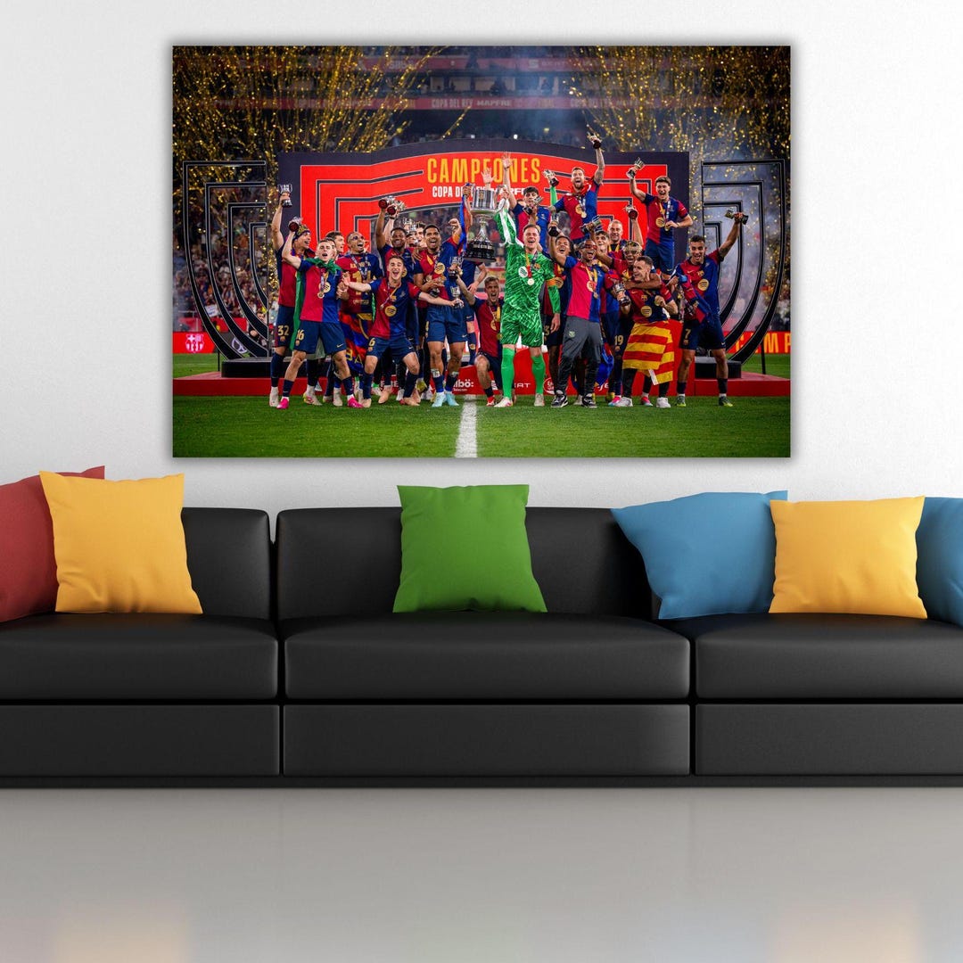 2025 KING'S CUP FCバルセロナ チャンピオン キャンバス ウォール