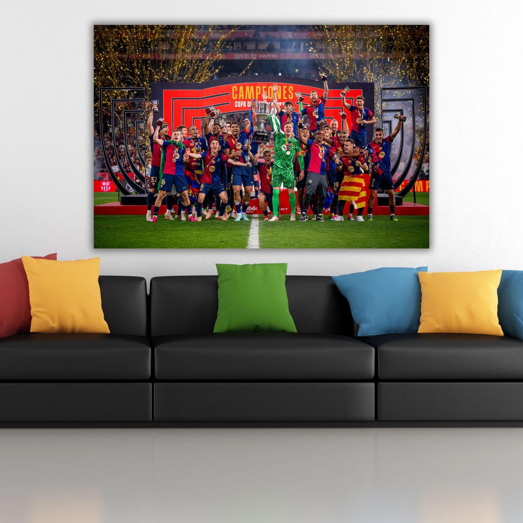 2025 KING'S CUP FCバルセロナ チャンピオン キャンバス ウォール