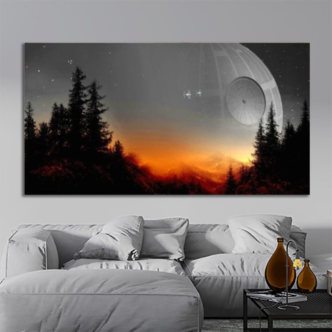 Starwars Death Star Wall Art Canvas, Star Wars Poster Print Art, Return ...