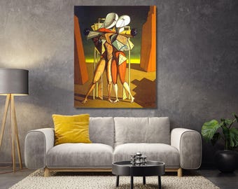 Giorgio De Chirico Print, Hector and Andromache by Giorgio De Chirico READY to Hang Canvas Wall Art, Cubism Poster, Home Decoration Print