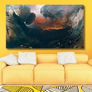 John Martin Ready To Hang Canvas, Print Poster, John Martin Paintings, John Martin Wall Art,Famous Painting Arts,Office Home Wall Art Decors