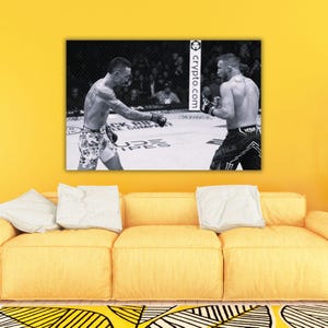 Max Holloway KO of Justin Gaethje UFC Ready to Hang Canvas Art, Max Holloway Canvas , Gym Wall Decor, Max Holloway Poster ,Fitness Wall Art