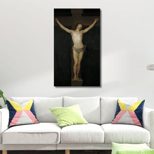 Cristo crocifisso (1780) di Francisco Goya, stampa su tela pronta da appendere, decorazioni religiose per la stanza, arte cattolica, regali cristiani, arte cristiana moderna