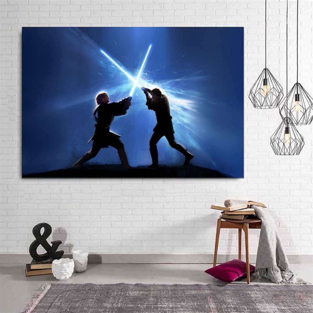 Starwars Anakin Vs Obi Wan Wall Art Canvas Poster,anakin Skywalker ...