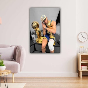 Póster de Steph Curry, MVP icónico de las Finales, lienzo para pared, arte/impresión, Golden State Warriors, campeón de la NBA: arte de pared, arte de pared extragrande, listo para colgar